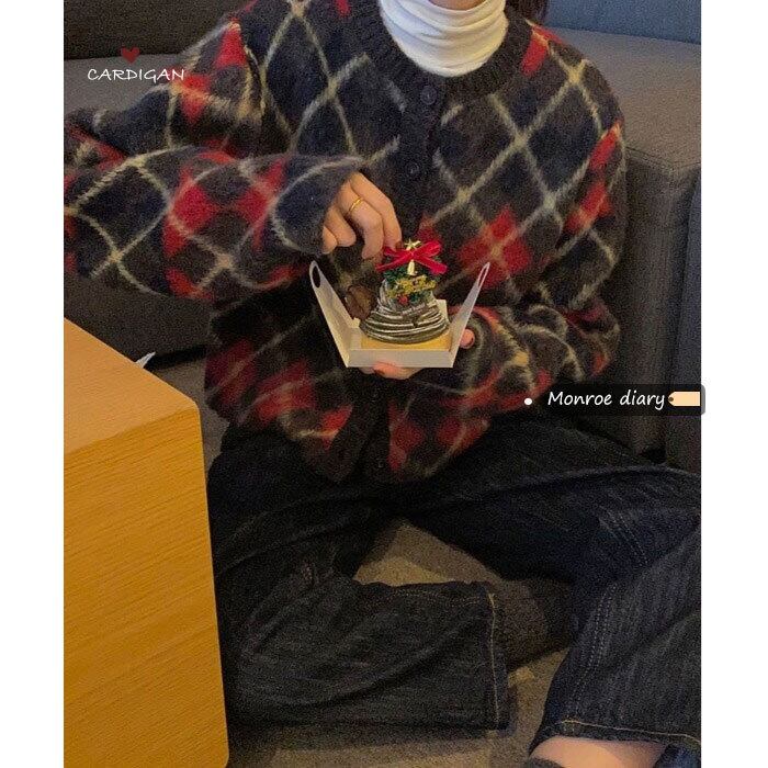 セーター ルーズスタイルカーディガンジャケット スプリングスタンダードニットクロップドトップス レトロ 春物 モンロー93806301565