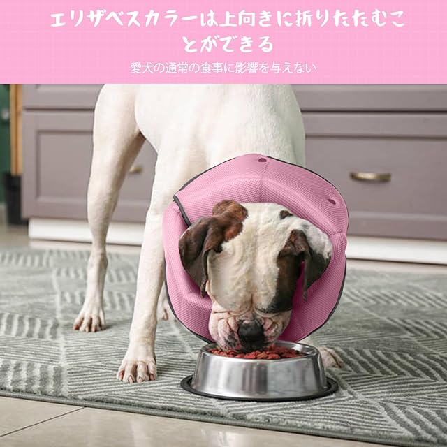 IECOii エリザベスカラー 犬 猫 調整可能 通気性 軽量 柔らかいイヌ
