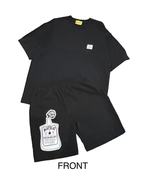 【NIGHTBEAT】ナイトビート T-shirts & Shorts SET UP by actgoofy / Tシャツ&ショーツ 上下組 (black)