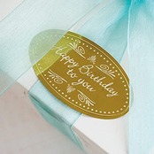 ヘッズ 日本製 ギフトシール W55×H30mm ゴールド 100枚 バースデイHEADS BD-5S