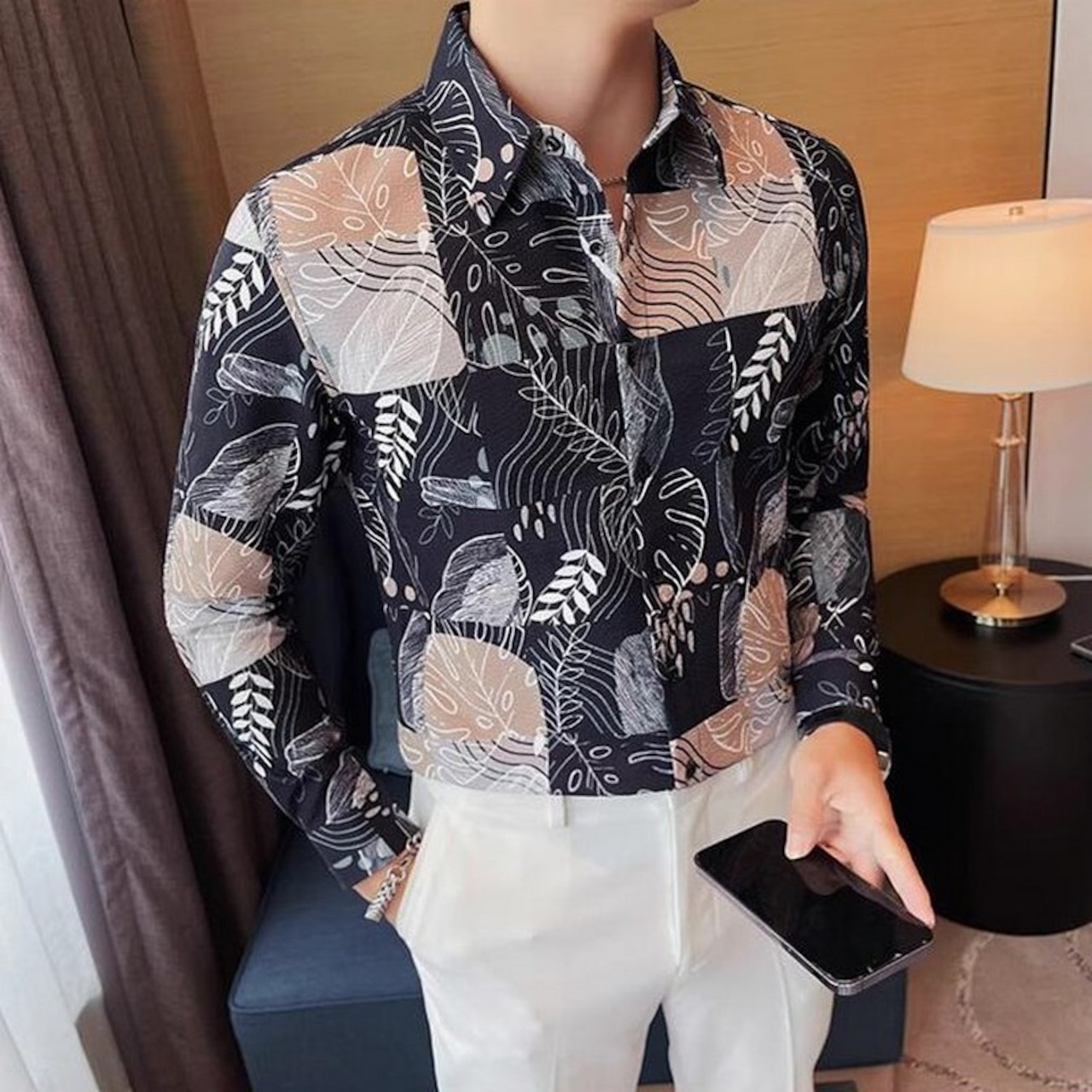 floral print slim fit shirt 00063