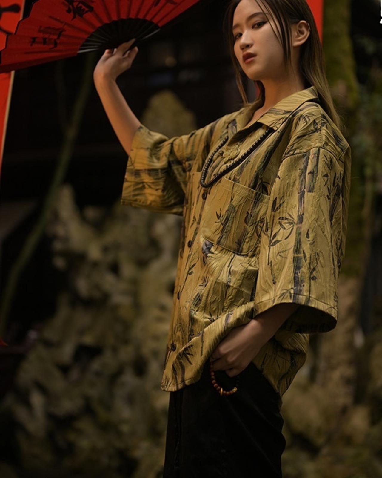 Bamboo leaf shirt 2color 【G1138】