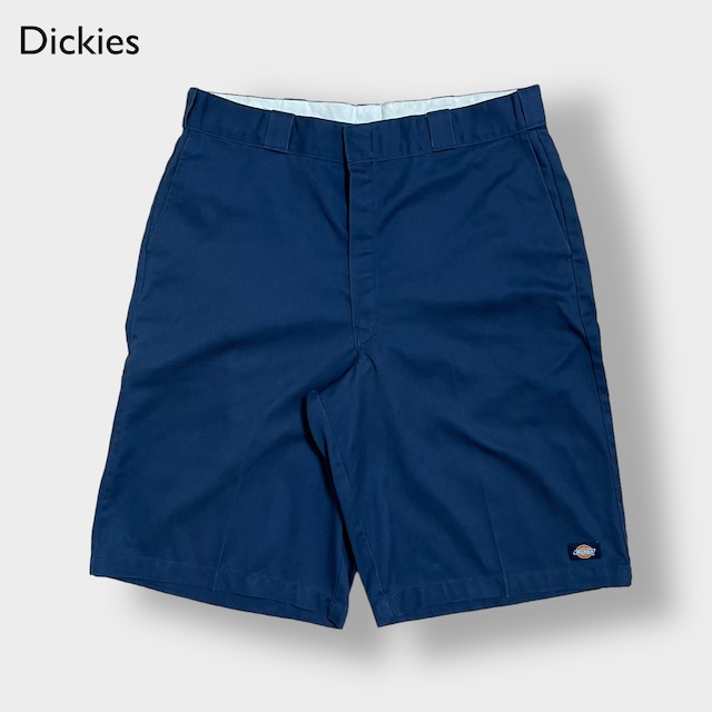 【Dickies】ショートパンツ ハーフパンツ ワークパンツ IDEALジップ ロゴ ダボパン ビッグサイズ ディッキーズ W38 US古着