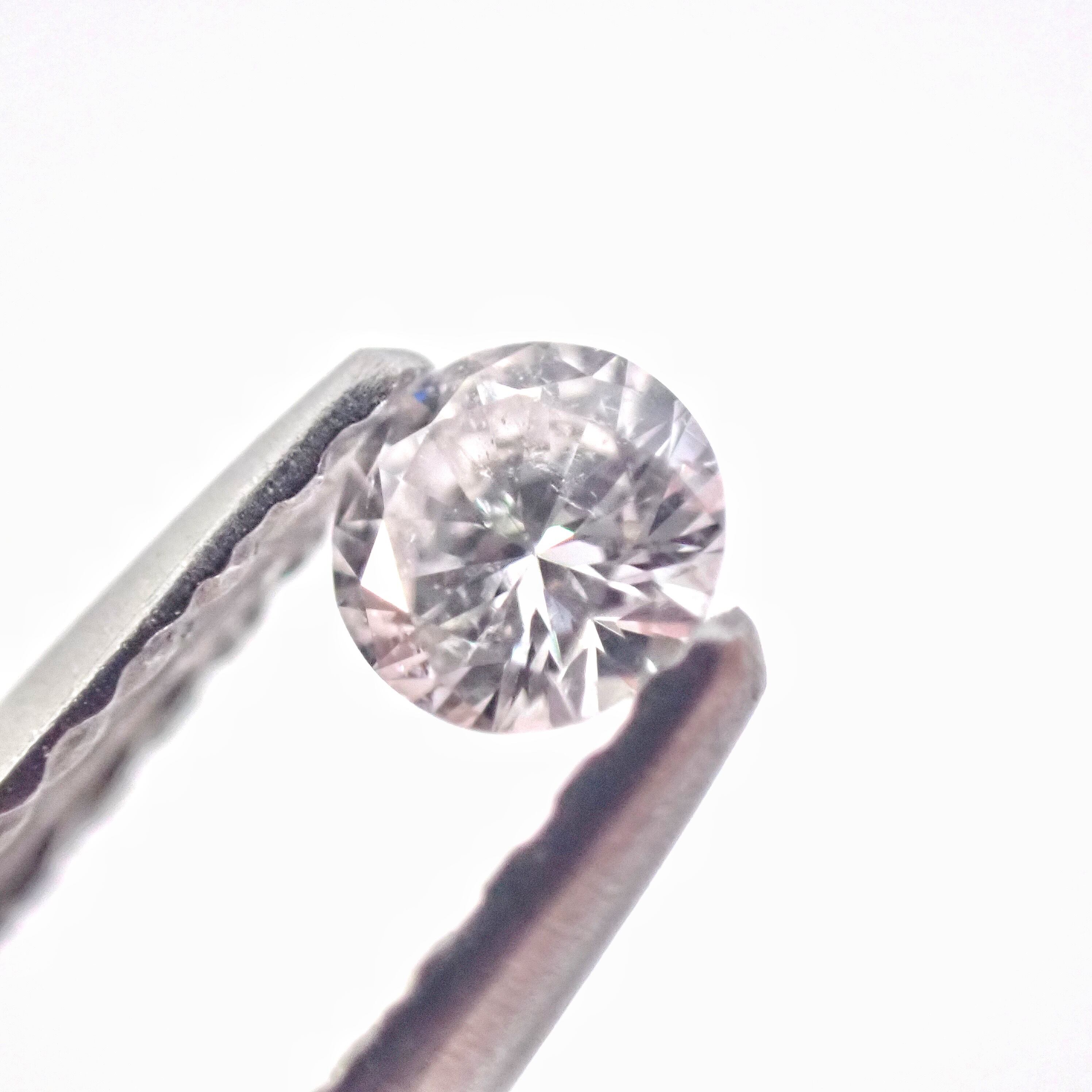 【希少】Faint Pink 0.096ct Round 3mm ダイヤ ダイヤモンド ルース 裸石 天然 中央宝石研究所ソーティング付き