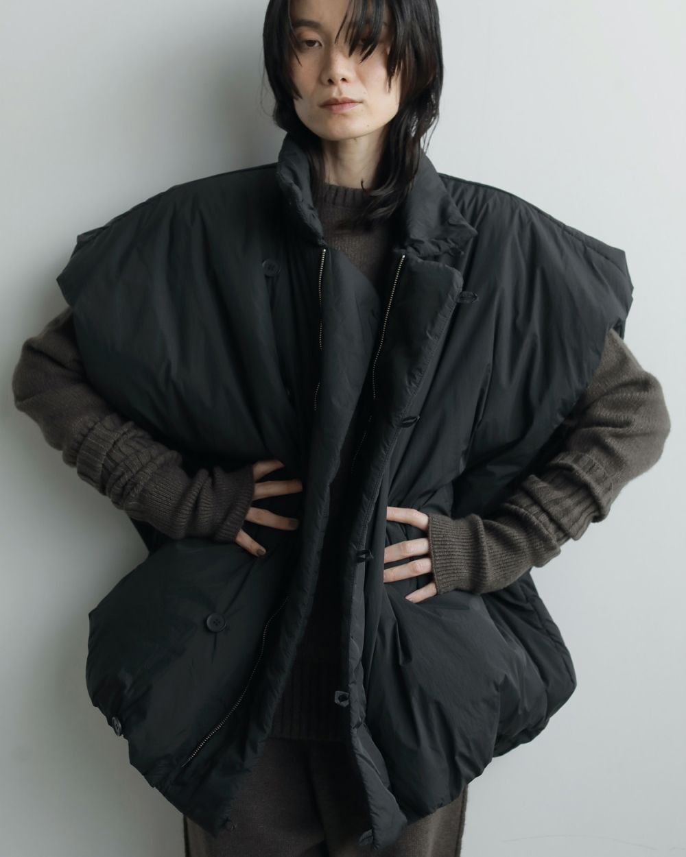 【anuke アンヌーク】Volume Over Vest 38 アンヌーク anuke Volume Over Vest 38 黒 ブラック 【公式通販】