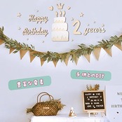 Oaec 月齢フォト 天然木製 マンスリーカード 43枚セット ベビーマンスリーカッド 長持ち ニューボーンフォト 小物 月齢カード 寝相アート 写真道具 撮影アイテム 記念日フォト 新生児 成長記録に 赤ちゃん 出産祝い 男の子 女の子 再利用可能 (ケーキ-43枚)