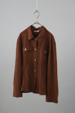 Euro brown fake suède shirt jacket