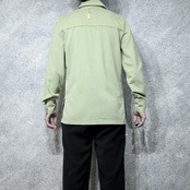 70's cotton shirt jacket lime green