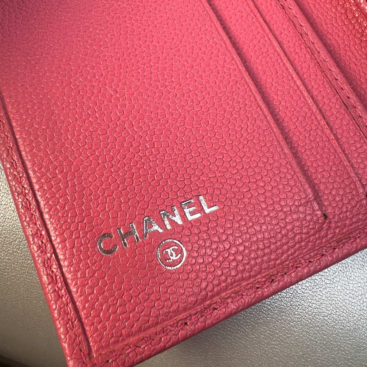 CHANEL シャネル ココマーク  キャビアスキン カードケース ピンク A-10099