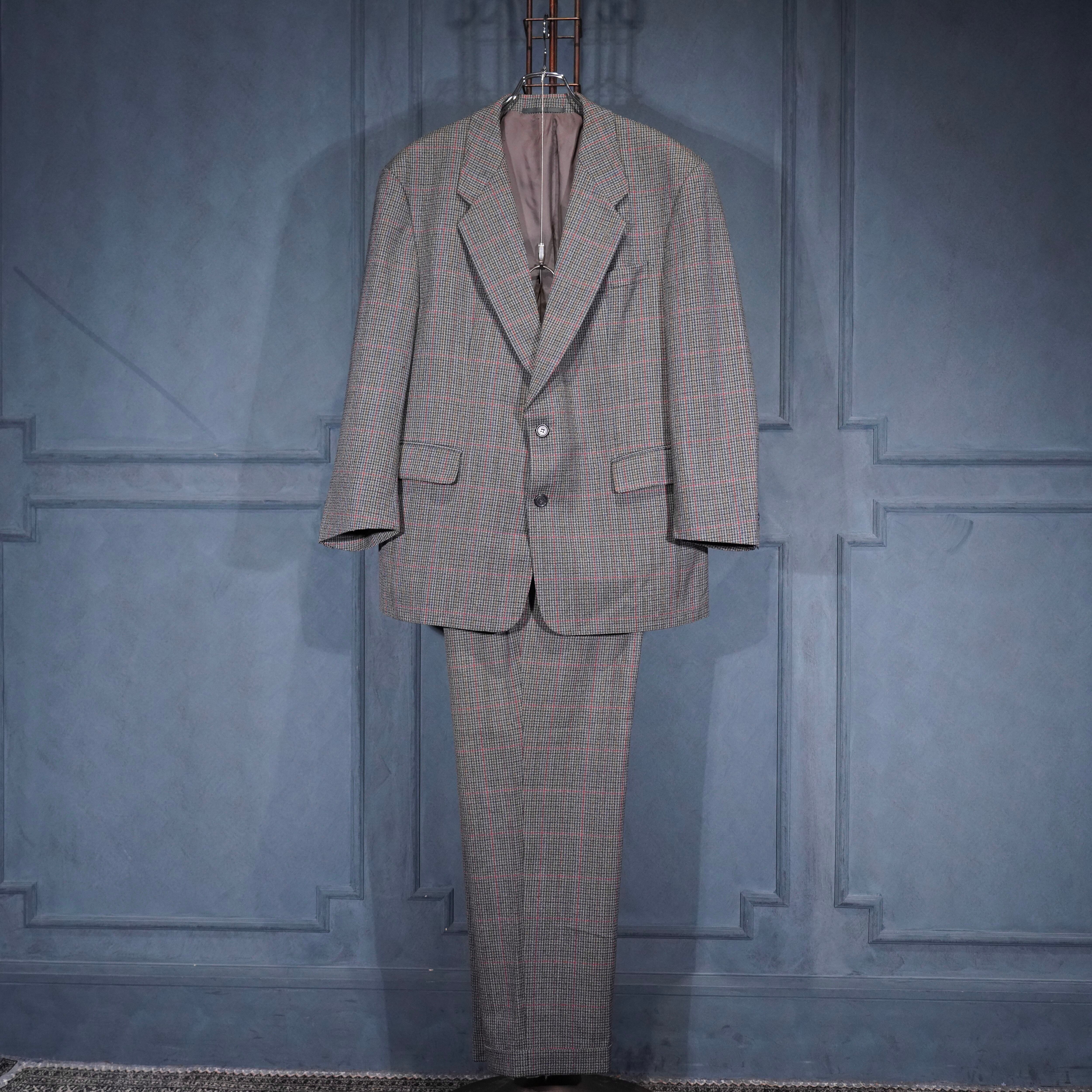 60’s〜EU VINTAGEヨーロッパ古着チェック柄ウールセットアップスーツ EU VINTAGE CARL GROSS CHECK PATTERNED WOOL SET UP SUIT/ヨーロッパ