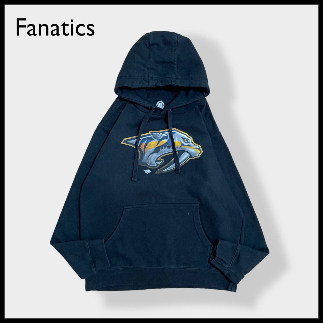 【Fanatics】NHL アイスホッケー ナッシュビル・プレデターズ Nashville Predators ロゴ プリント パーカー フーディー プルオーバー M ファナティクス US古着