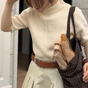 【3color】碇と潮風のコットン半袖ニット 《W0161》