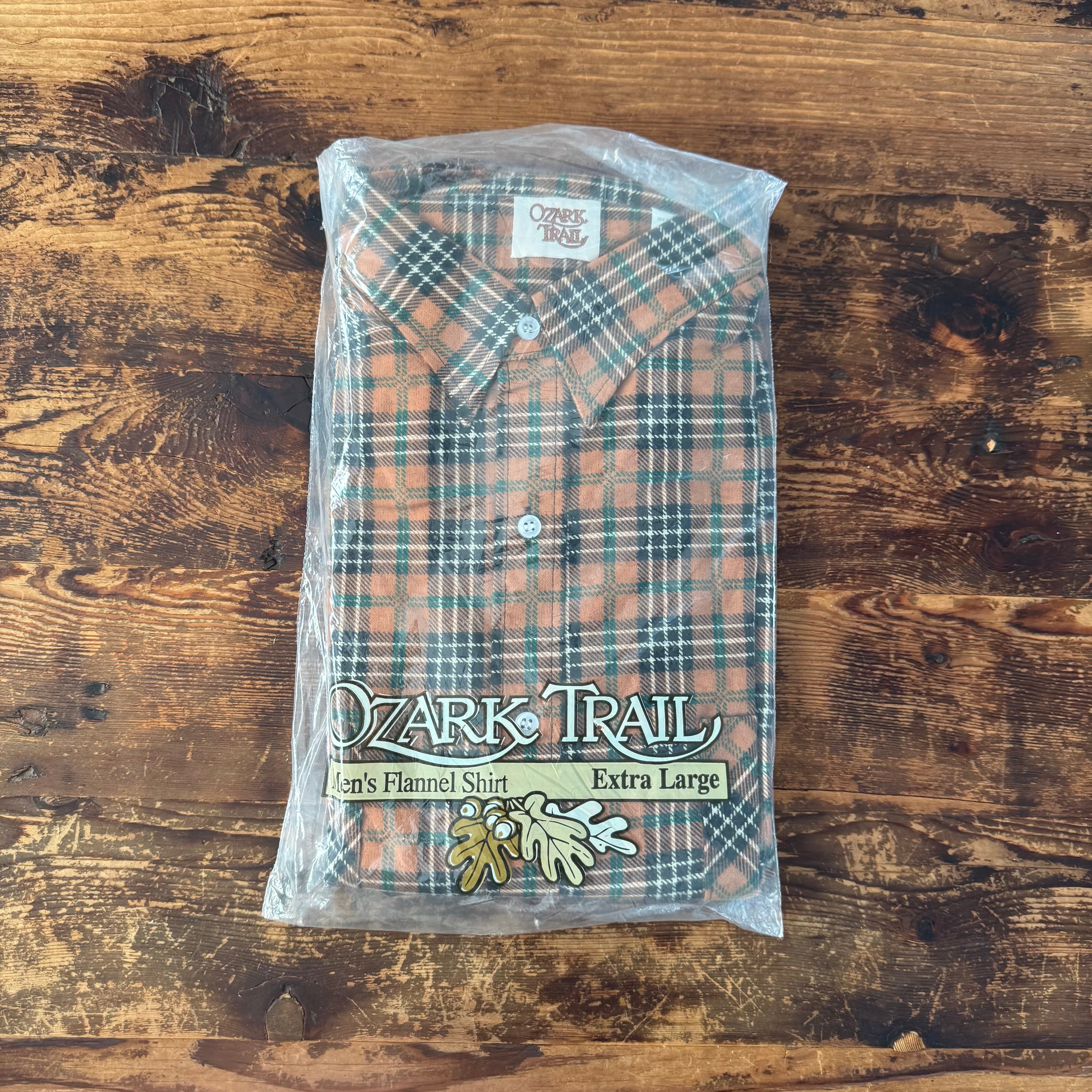 1990's Deadstock "Ozark Trail" Print-Flannel Orange / XL
