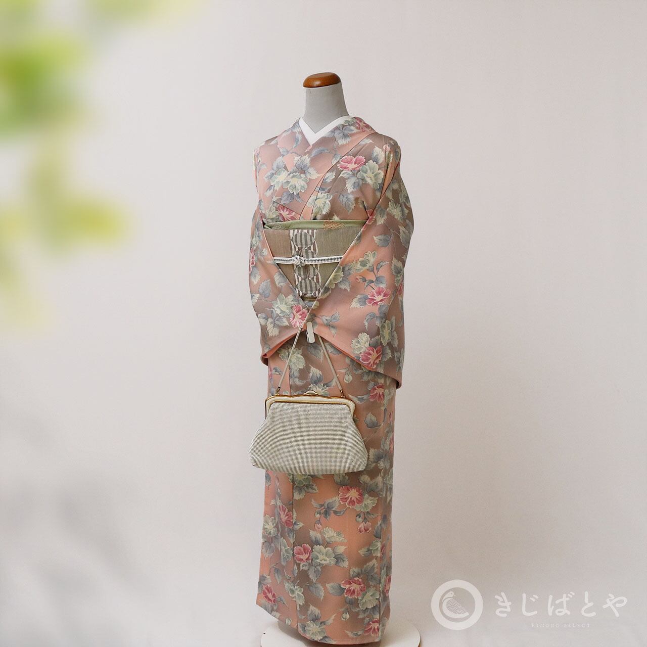 正絹 曙色に花の総柄小紋 袷 | きじばとや