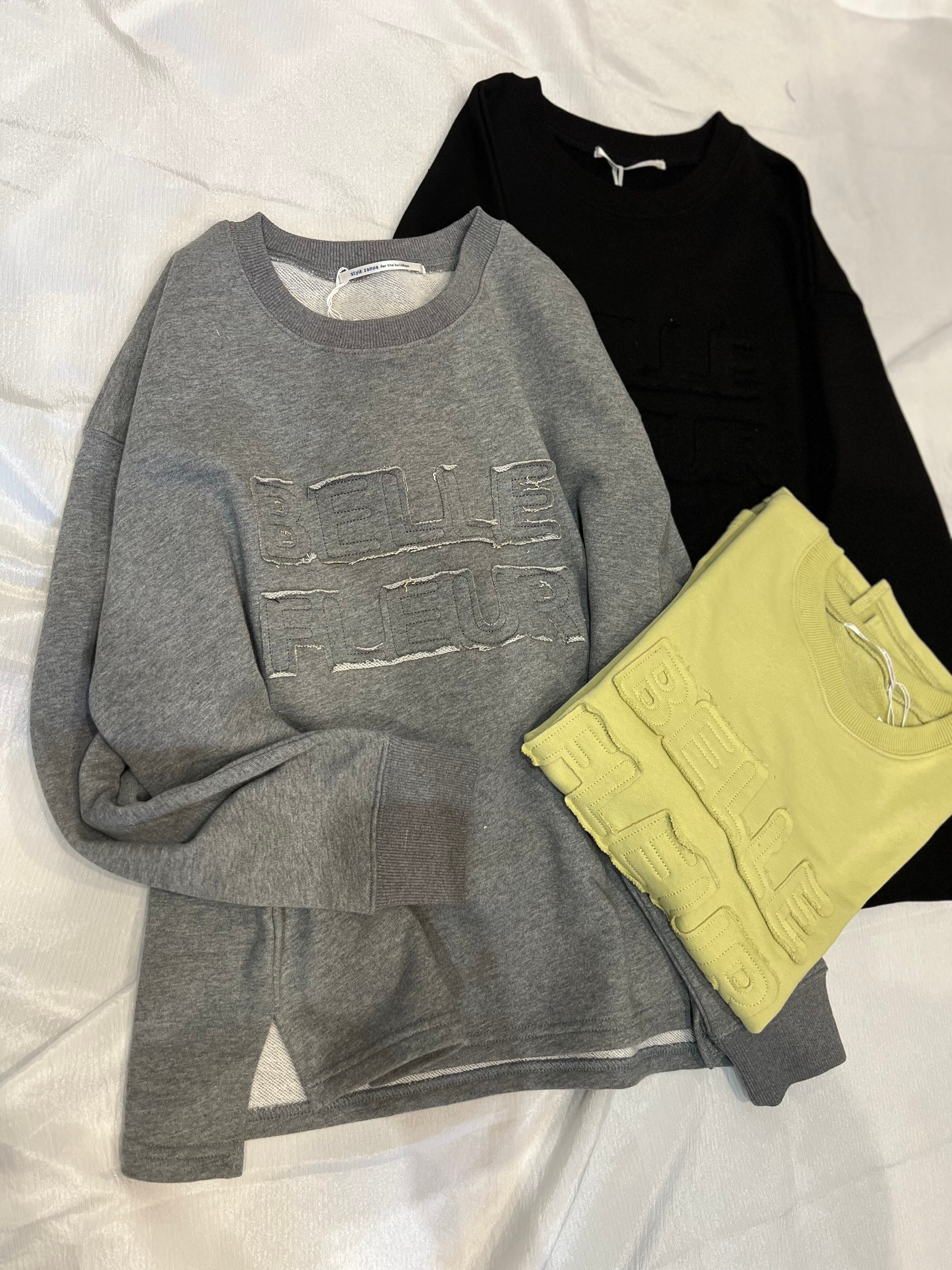 【SELECT】刺繍アップリケロゴトレーナー