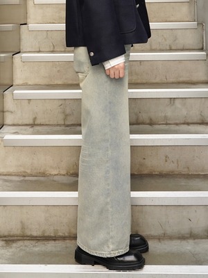 【ALUDE SELECT】bio wash semi wide denim
