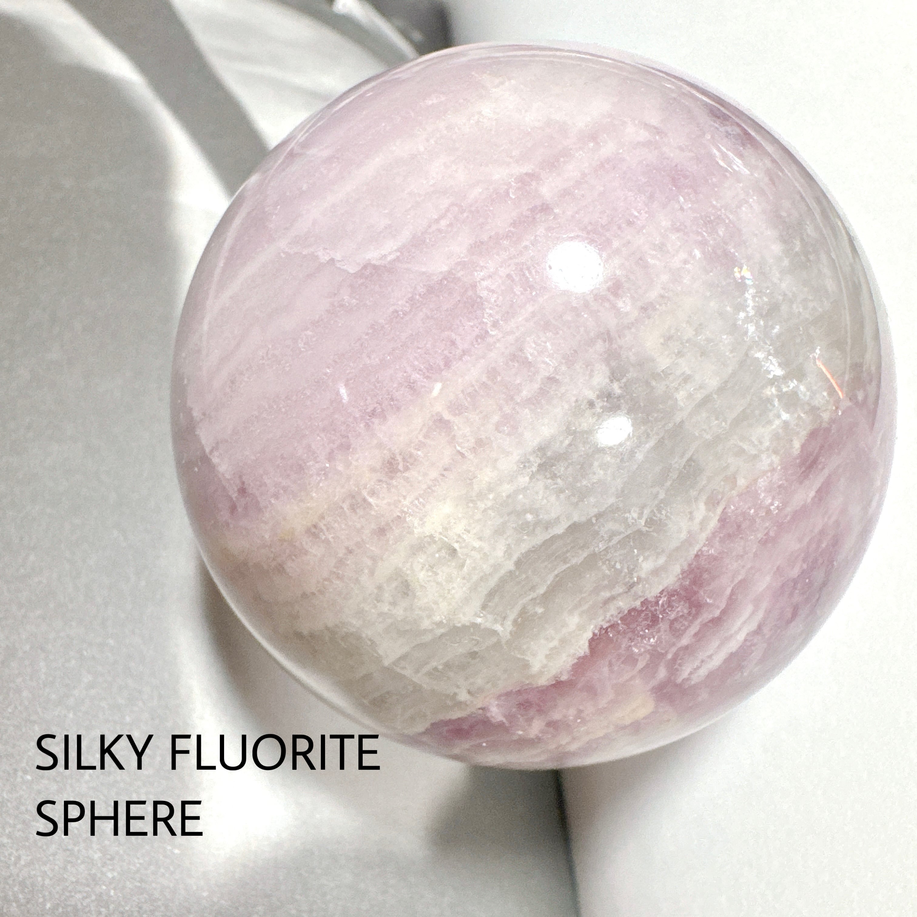 パステルシルキーフローライト スフィア 丸玉 天然石
