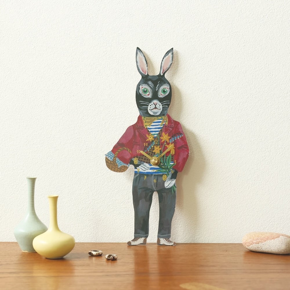 NathalieLete(ナタリーレテ)Diecut clock REGLISSE 掛け時計 うさぎ ラビット