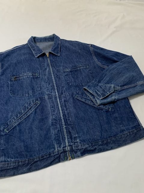 1970's Zip-Up Denim Work Jacket "OSHKOSH B'GOSH"
