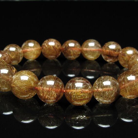 ルチルクォーツ ブレスレット 13mm ブロンズルチル ブレス一点物 111-50718