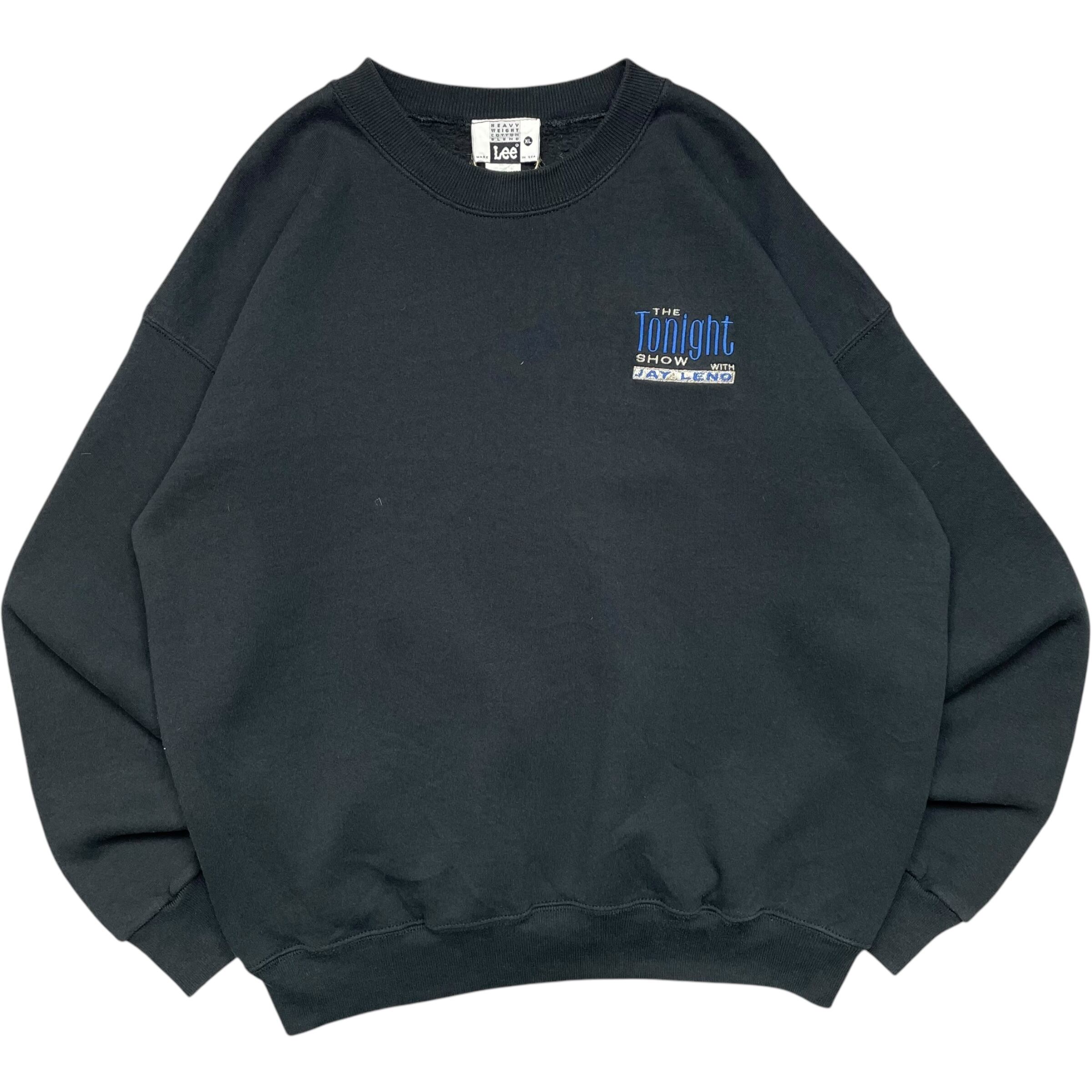 《XL》Lee リー スウェット 胸元文字プリント ブラック USA製 no.6884