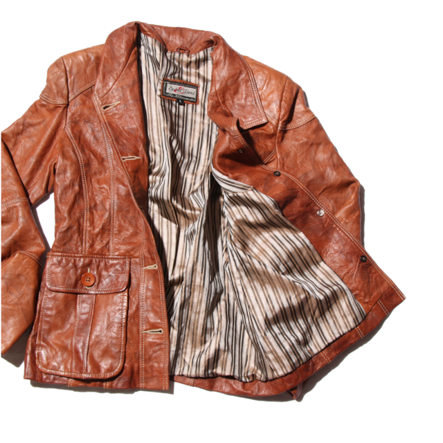 80sVintage StandCollarStitchLeatherJacket