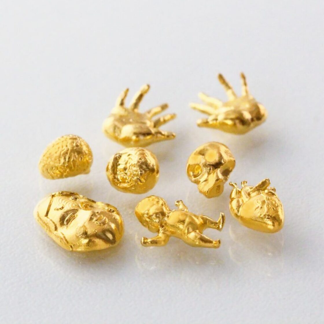 純金【麻雀】モチーフ　約１g×７個　お守り 【JUNGOLD】