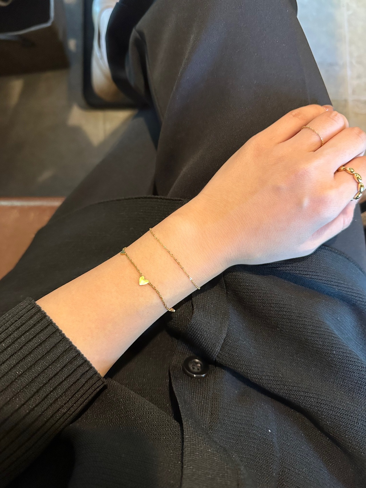 SS マグネットスライドラブチェーンブレスレット