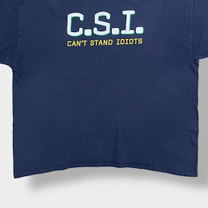 【CSI】科学捜査班 海外ドラマ ロゴ プリント Tシャツ ユーモアt 半袖 2XL相当 ビッグシルエット US古着