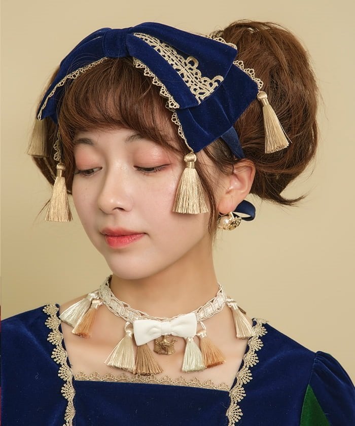 タッセル付リボンヘッドドレス / a. axes femme【返品・交換・申込撤回  