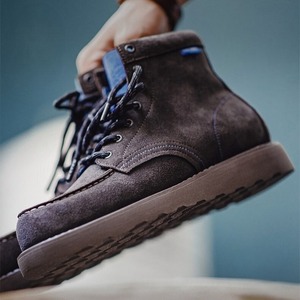 Bicolor Cow Suede Lace-Up Boots / バイカラー カウ スエード レースアップ シューズ
