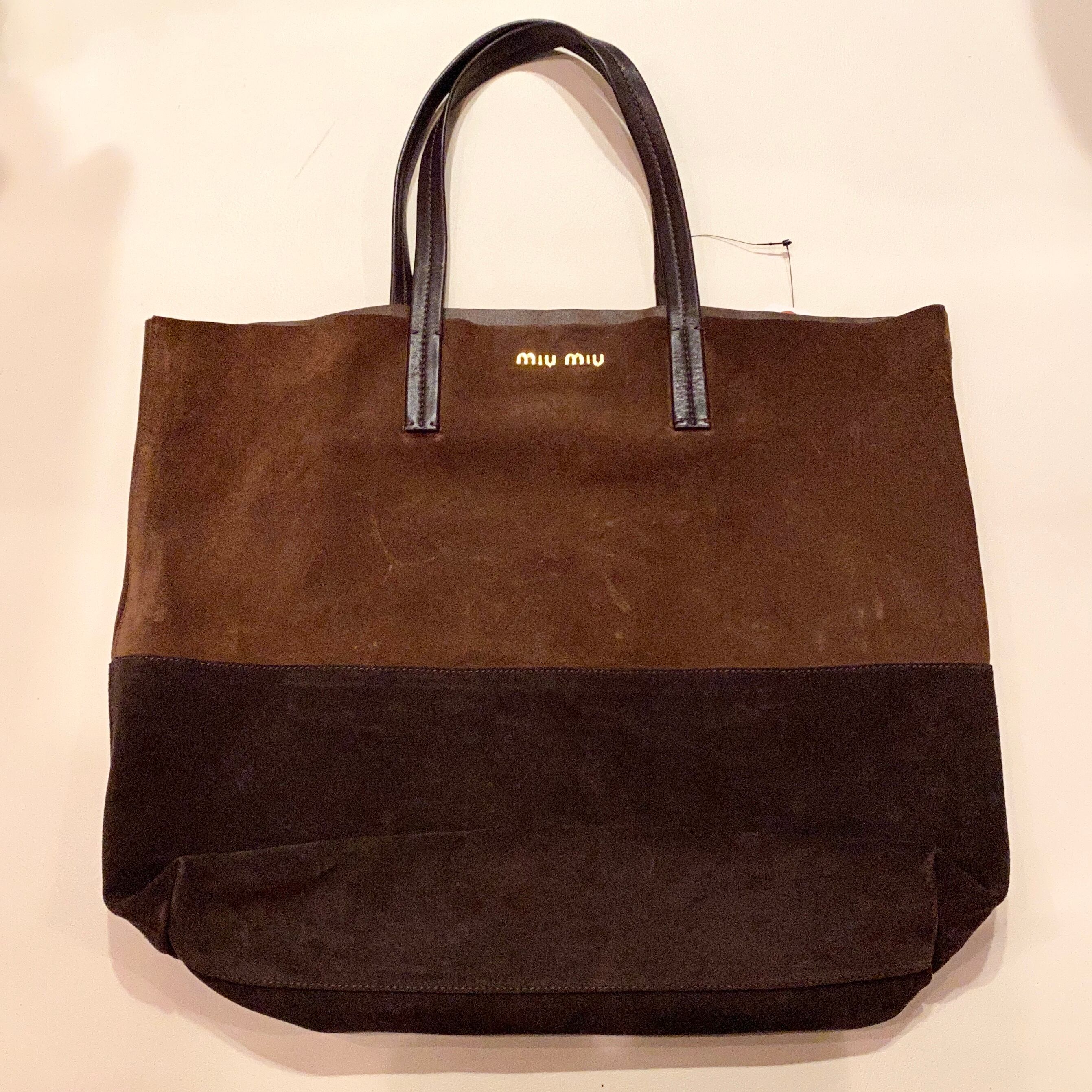 MIU MIU 2-tone leather hand bag | NOIR ONLINE
