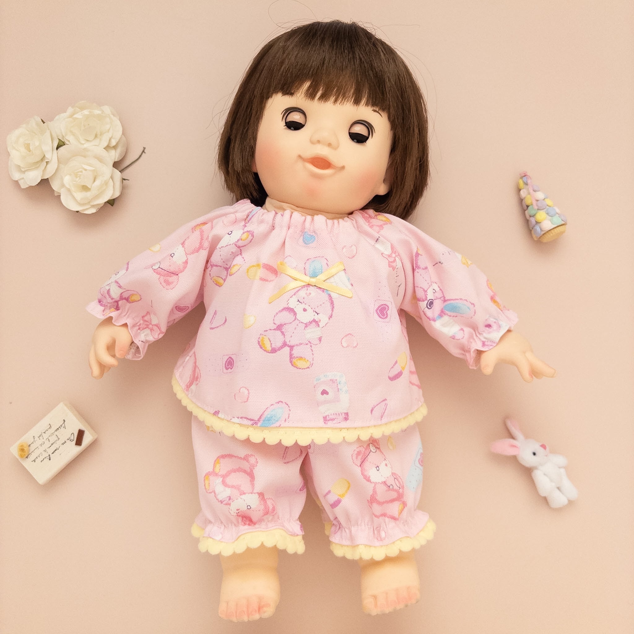 スモックパジャマ(パープルイチゴ)ぽぽちゃん | dollkamiyu