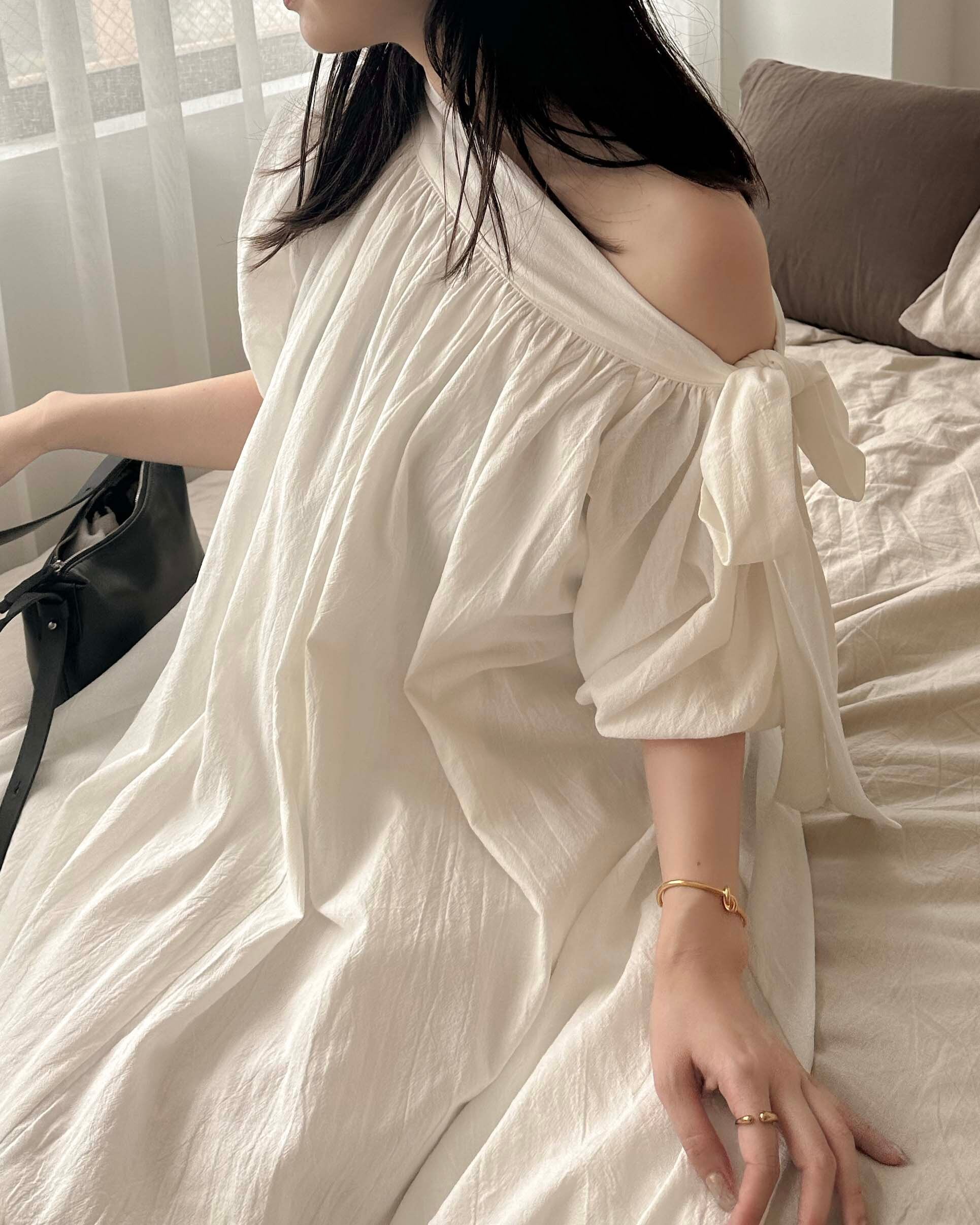 AM420600 ribbon off shoulder one piece【残り僅か】 | Alumu 