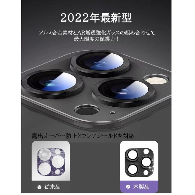 iPhone 14 Pro/14 Pro Max/16 Pro/16 Pro Max 用カメラフィルム レンズ保護フィルム アルミ合金一体製 鎧のパターン仕様 Apapeya一体感レンズカバー 16proレンズ保護ケース 9H硬度保護性高い キズ防止 AR高透ガラス 防爆裂 露出オーバー防止（ブラック）