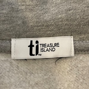 【TREASURE ISLAND】ハーフジップ スウェット プルオーバー アーチロゴ 刺繍ロゴ XL相当 ワイドサイズ US古着