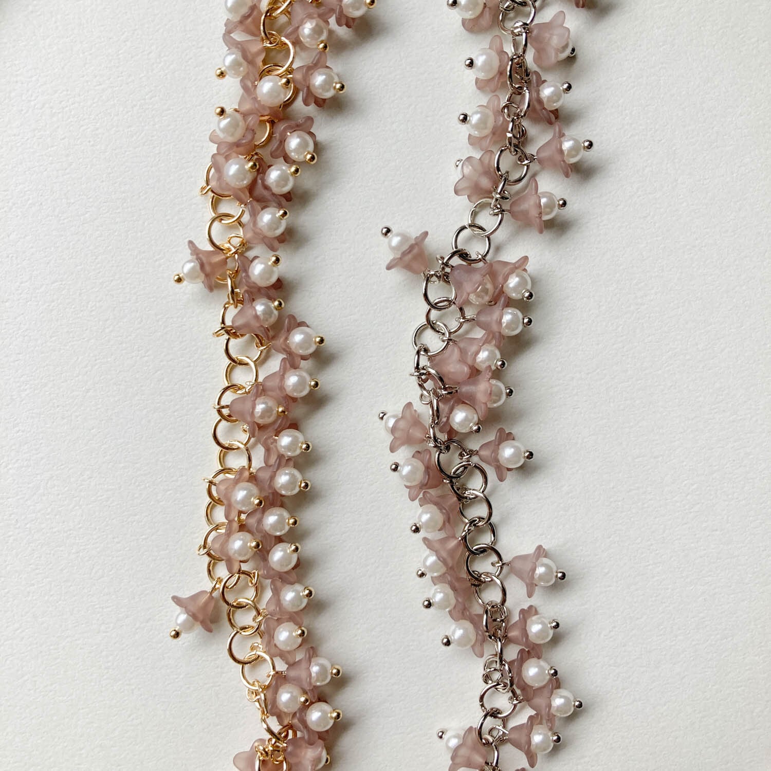 再入荷〉マット紫花のデザインチェーン（10cm〜） | Dua-アクセサリー