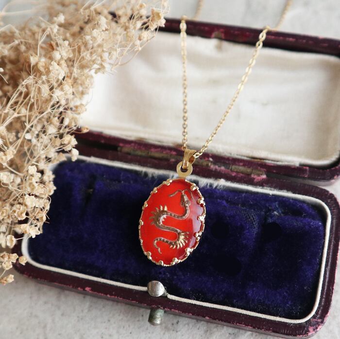 西ドイツヴィンテージ！昇り龍のネックレス　ドラゴン　金アレ対応