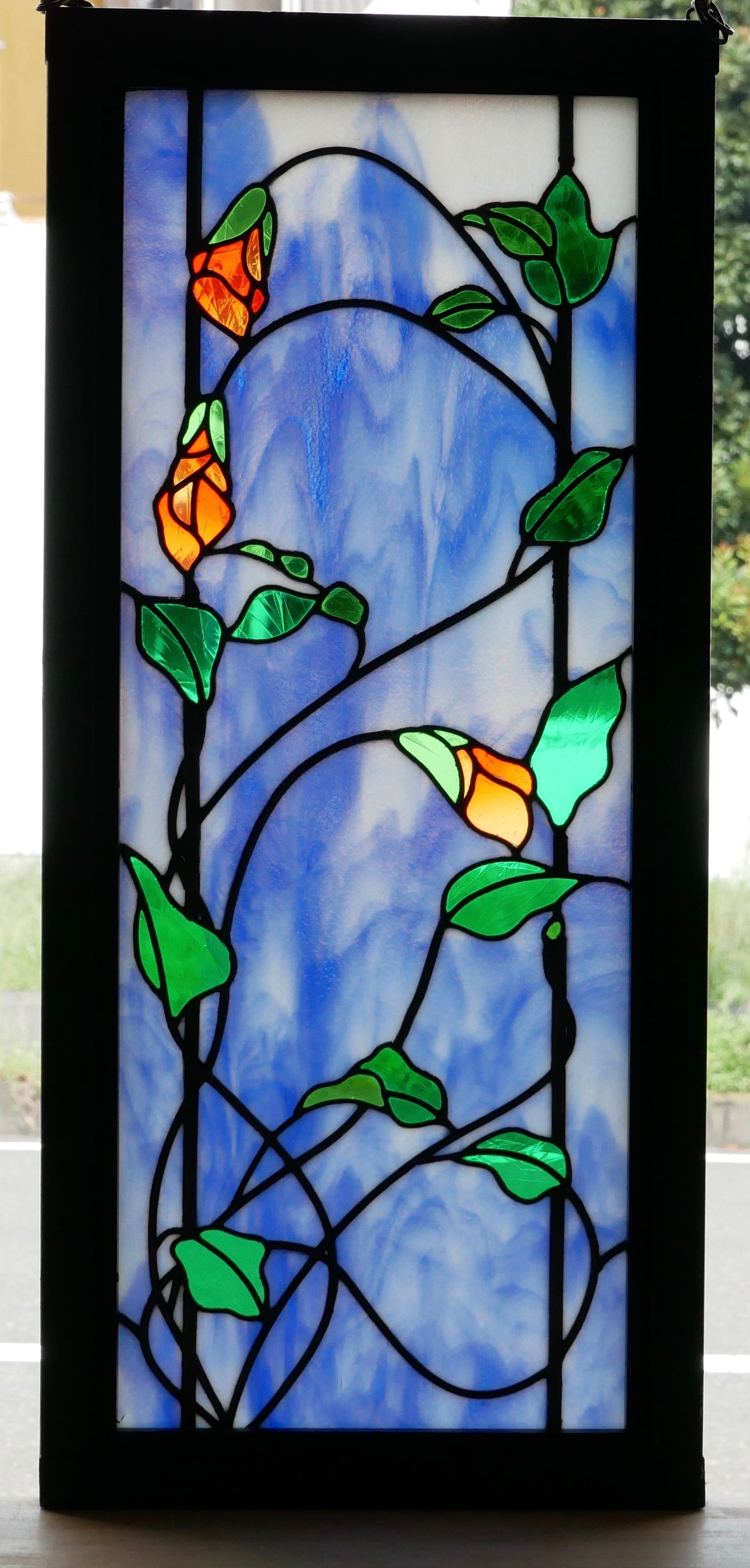 セミオーダー受付】パネル 「蔓の花」 KK | ステンドグラス工房かわも