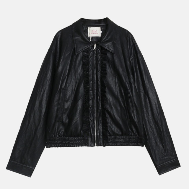 frill leather jacket J00064