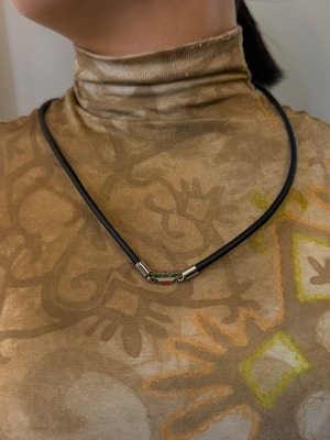EMPORIO ARMANI/ vintage black choker nacklace.(o)