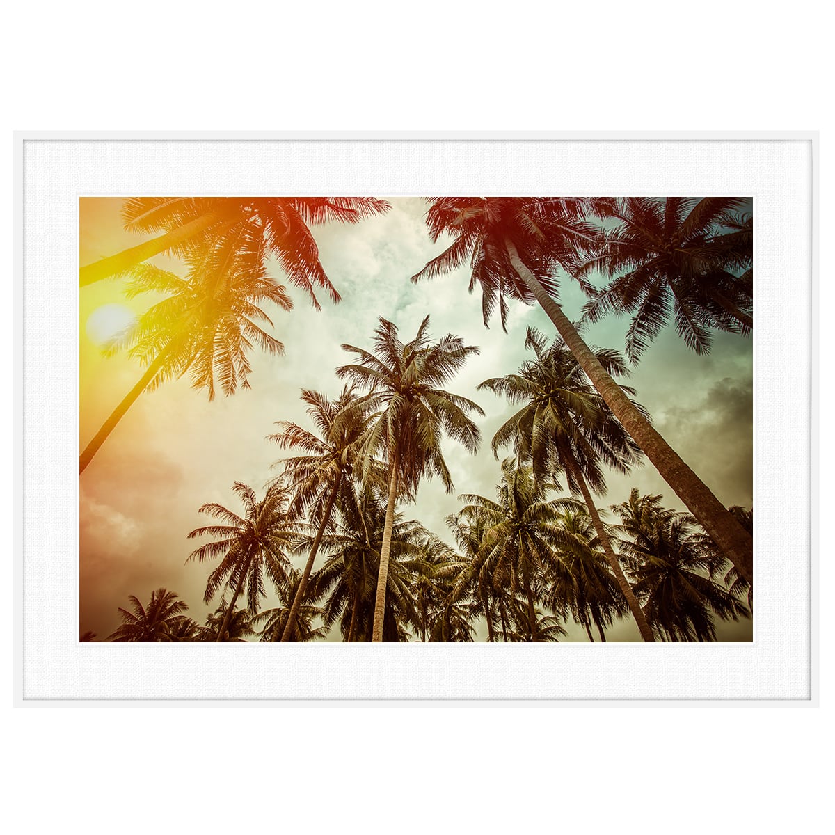 ヤシの木額入り装飾版画 絵画 額