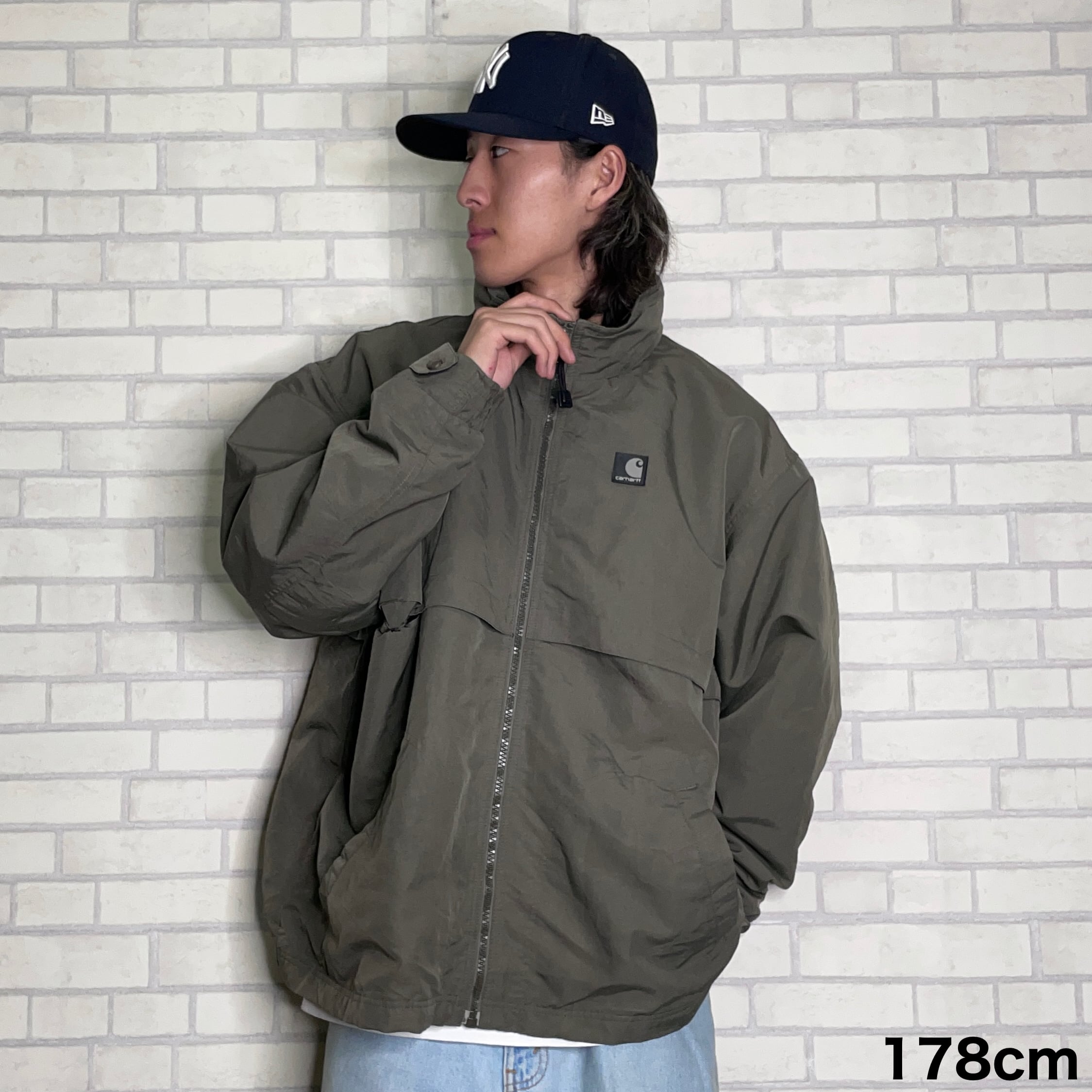 Carhartt ナイロンジャケット 2XL オリーブ フード付き（収納型 ...