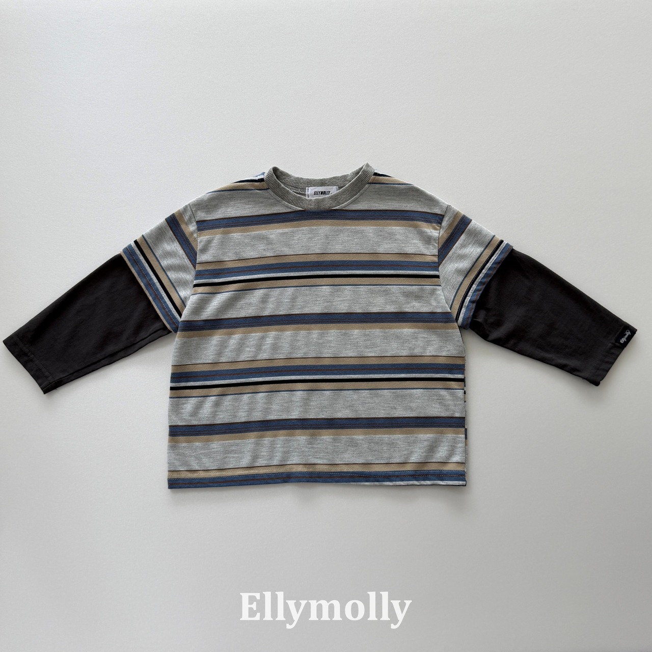 韓国子供服 / 26Autumn / ELLY MOLLY / キャンパス配色Tシャツ / 秋服 *5~19*