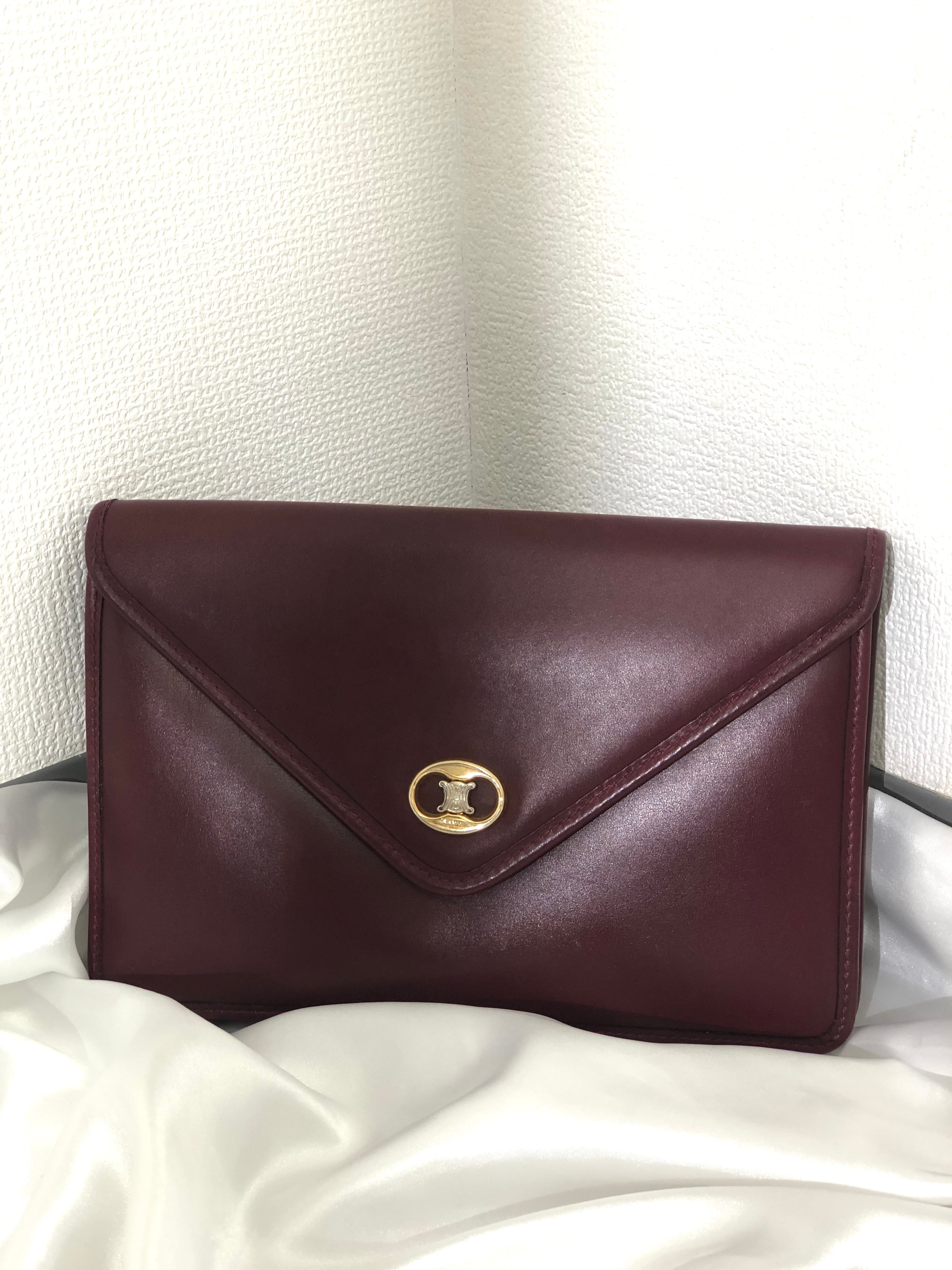 CELINE セリーヌ ブラゾン トリオンフ クラッチバッグ ボルドー vintage ヴィンテージ オールドセリーヌ bv3z8k
