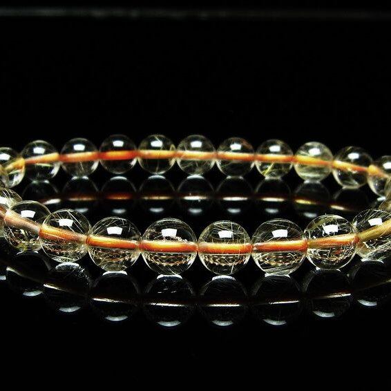 ルチルクォーツ ブレスレット 7mm タイチンルチルクォーツ タイチンルチル 一点物 メール便可 [M便 1/10] 111-48942