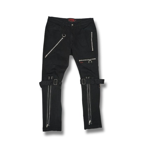 TRIPP nyc トリップ エヌワイシー ジップデザイン スキニーパンツ ボンテージ（表記36・実寸L相当）｜NA586