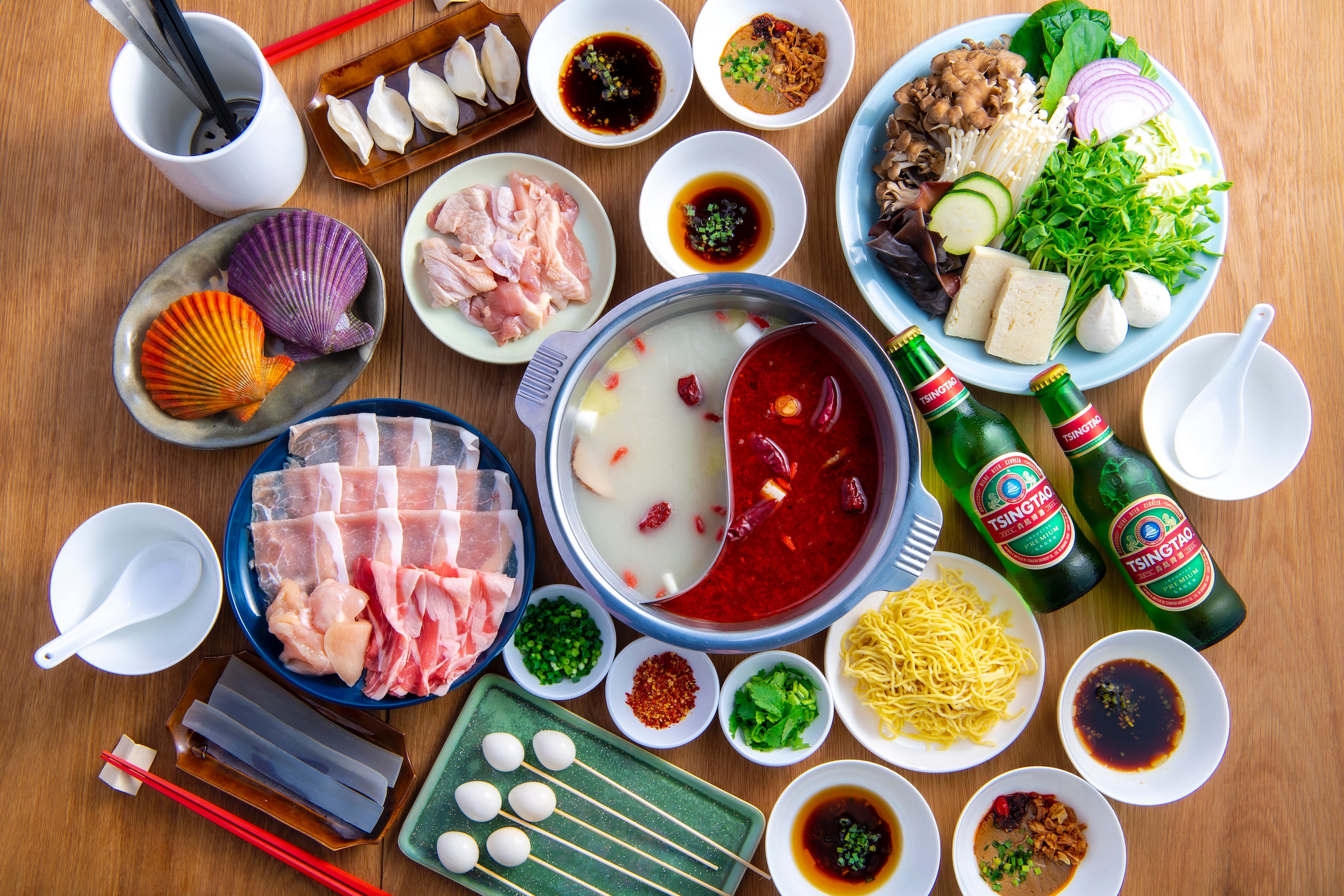 定期便・初回仕切り鍋付き】火鍋セット4人前（2ヶ月毎×3回お届け