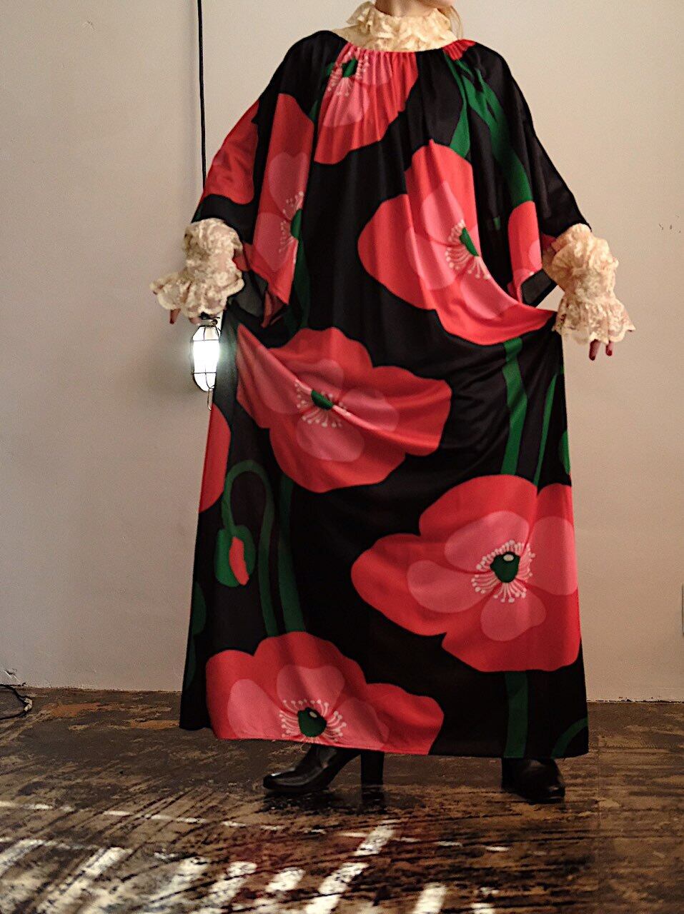 Vintage flower printed dress