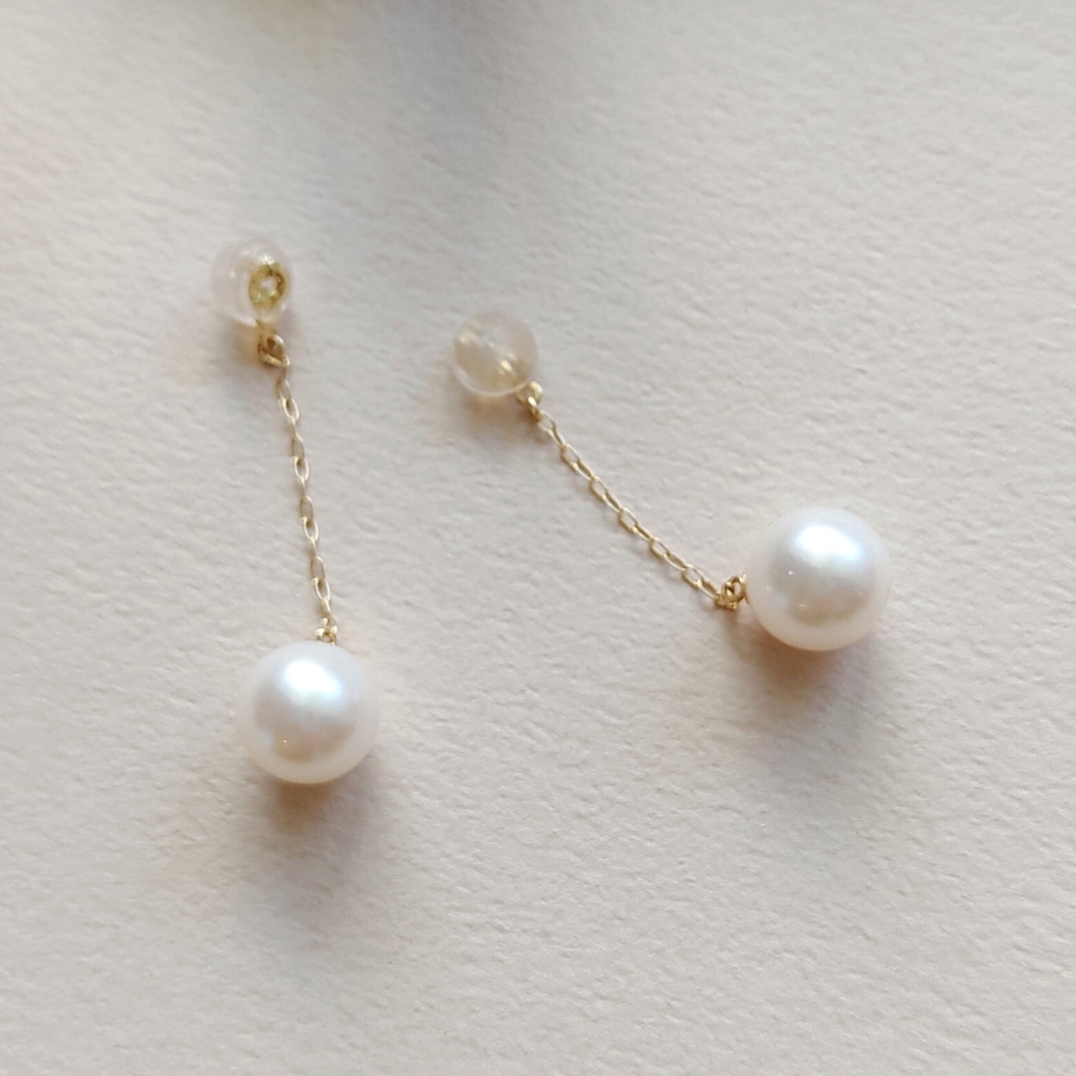 Pearl Drape】アコヤ真珠7mm K18YGチェーンドレスアップキャッチ Pearl Drape】アコヤ真珠7mm K18YGチェーンドレスアップキャッチ